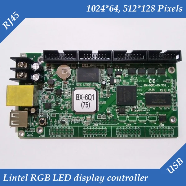 

BX-6Q1 (HUB75) multi-area asynchronous USB and RJ45 network port lintel led controller