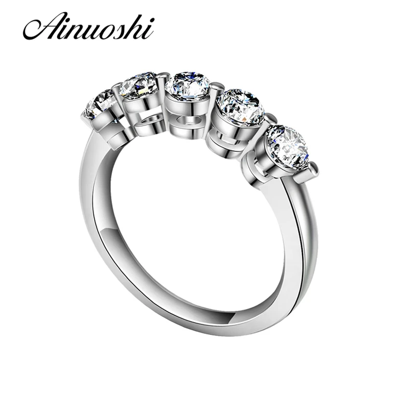 

AINUOSHI New Starry Exaggerated Ring Drilling Row Wedding Aneis Feminino Female 925 Sterling Silver Bridal Band Bijoux Customize