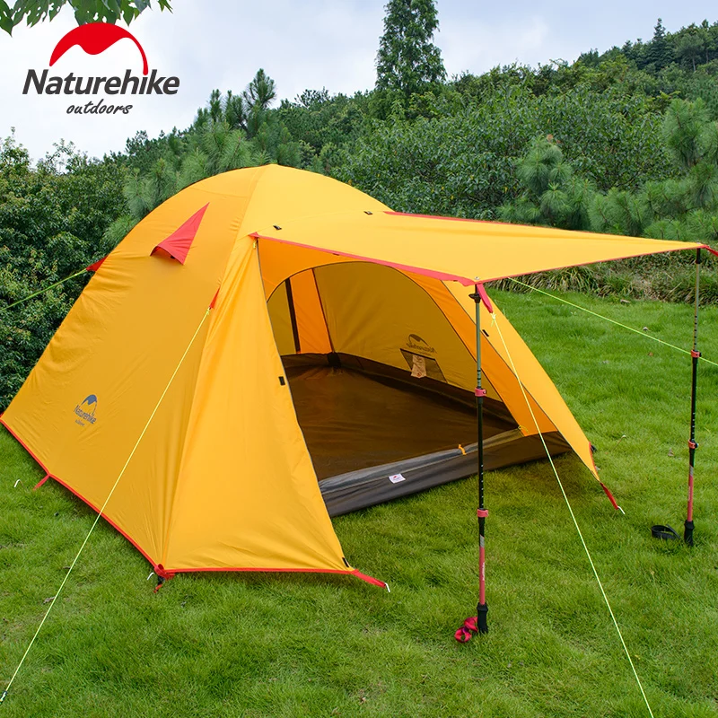 NatureHike 3 4 человек кемпинг палатка двухслойная Алюминиевая штанга сезона Открытый