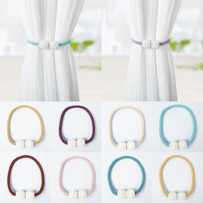 

Fashion Pearl Magnetic Curtain Clip Curtain Holders Tieback Buckle Clips Hanging Ball Buckle Curtains Accessories Home Decor