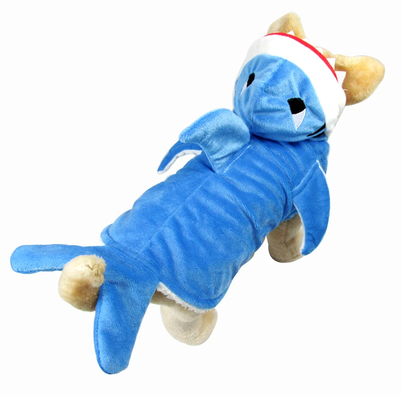 Mogoko 1pc Vroče prodajajo hišne pse Cosplay Oblačila Simpatična Morski čeljusti Obleko Obleka Kostum Puppy Plašč Jakna Obleka Očarljivi Modri ​​Hoodies