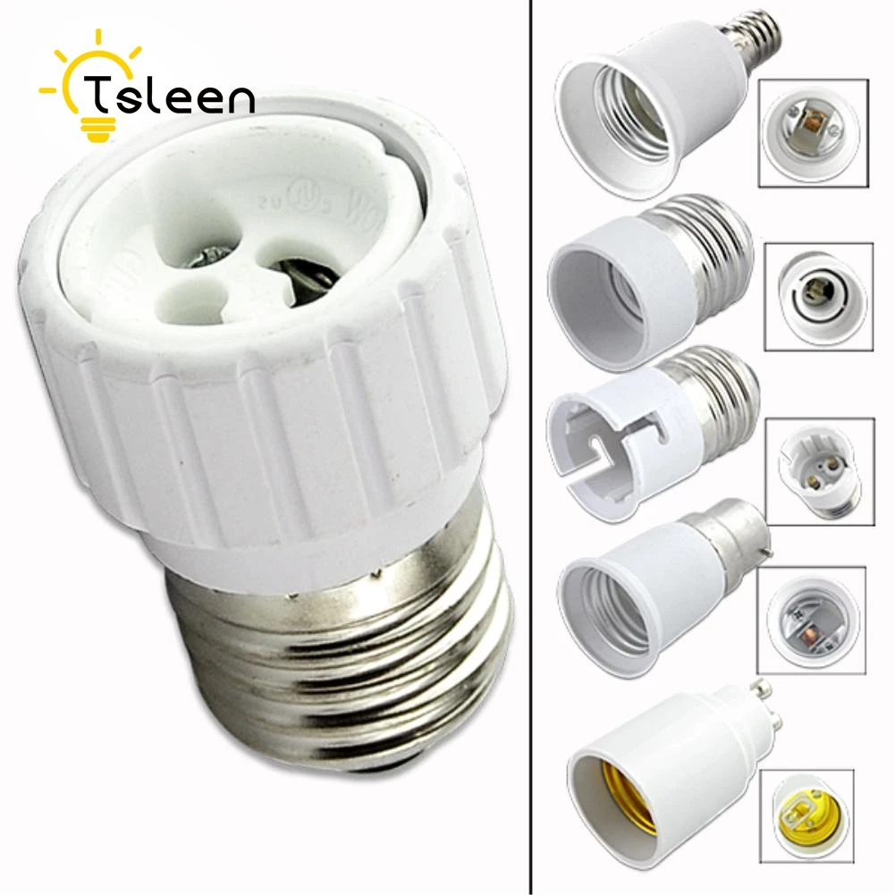 

TSLEEN Cheap! 1PC Lamp Base E27 LED Light Male Socket to EU Type Plug Adapter Converter For Bulb Lamp Holder Anti-Burning