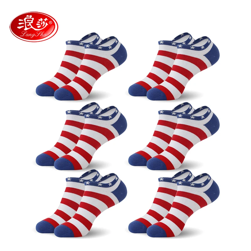 

Langsha Men cotton socks summer man colorfly star sock slippers Brand men socks