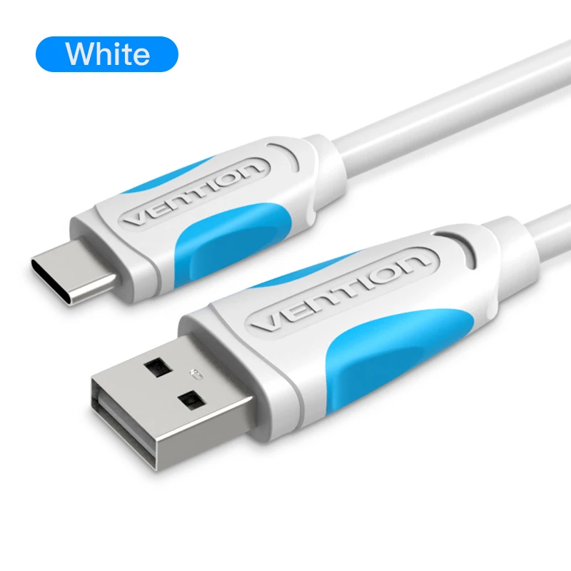 Vention USB C кабель usb type C кабель 2A USB 3,1 кабель для быстрой зарядки USB-C кабель для передачи данных type-C кабель для samsung huawei ZUK LG Xiaomi 0,5 - Цвет: Белый