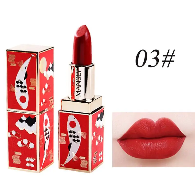 ZHENDUO 6 цветов модный макияж в китайском стиле матовая водостойкая Помада Увлажняющий бальзам для губ красная помада