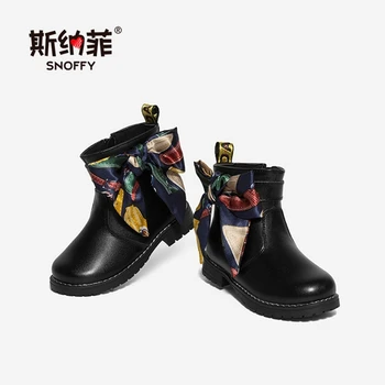 

2018 New Children Girls Boots Winter Snow Shoes Genuine Leather Baby Girls Martin Boots Waterproof Short Princess Boots TX419