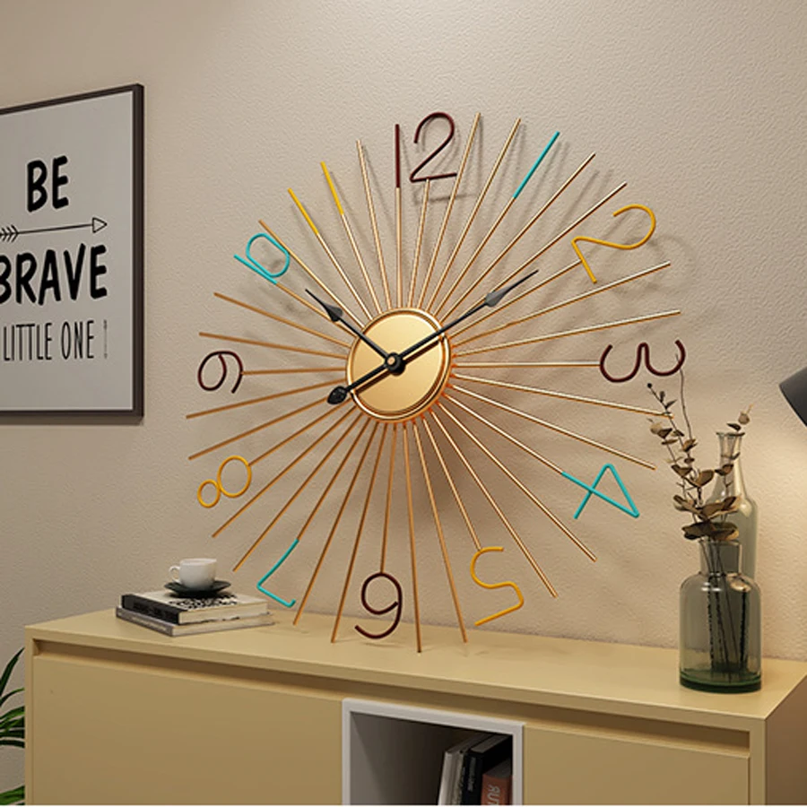 

60 cm Large Metal Wall Clock Modern Design Decorative Bar Cafe Creative Nordic Big Hanging Clocks Iron Art Wall Watch Home Decor