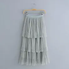 Jiajia 45-9499 Европейская и американская мода трехуровневая юбка средней длины