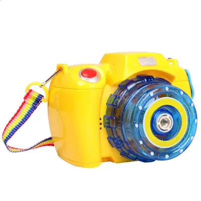 Камера пузырьковая игрушка для детей, полностью автоматическая машина для мыльных пузырей, электрический музыкальный светильник, летние уличные детские игрушки - Цвет: Цвет: желтый