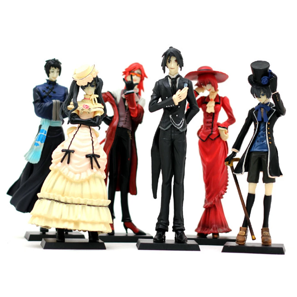 HOT Anime Kuroshitsuji Black Butler Set 6x Characters Action Figure