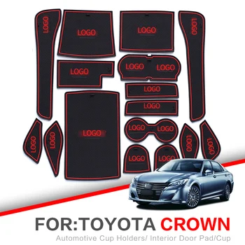 

ZUNDUO Gate slot Mats For Toyota Crown Verso 2009 - 2018 Non-slip Interior Door Pad/Cup Non-slip mats Red White