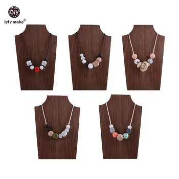 

Let's make Baby Teether Food Grade Silicone Octagonal Beads Nursing Necklace Teething Toys Baby Teether Breastfeeding Necklaces