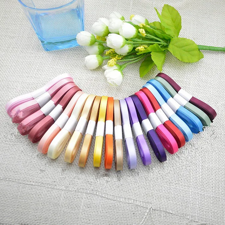 5pcs 6mm polyester ribbon webbing DIY Chrismas party wedding decoration gift accessory silk satin lace |
