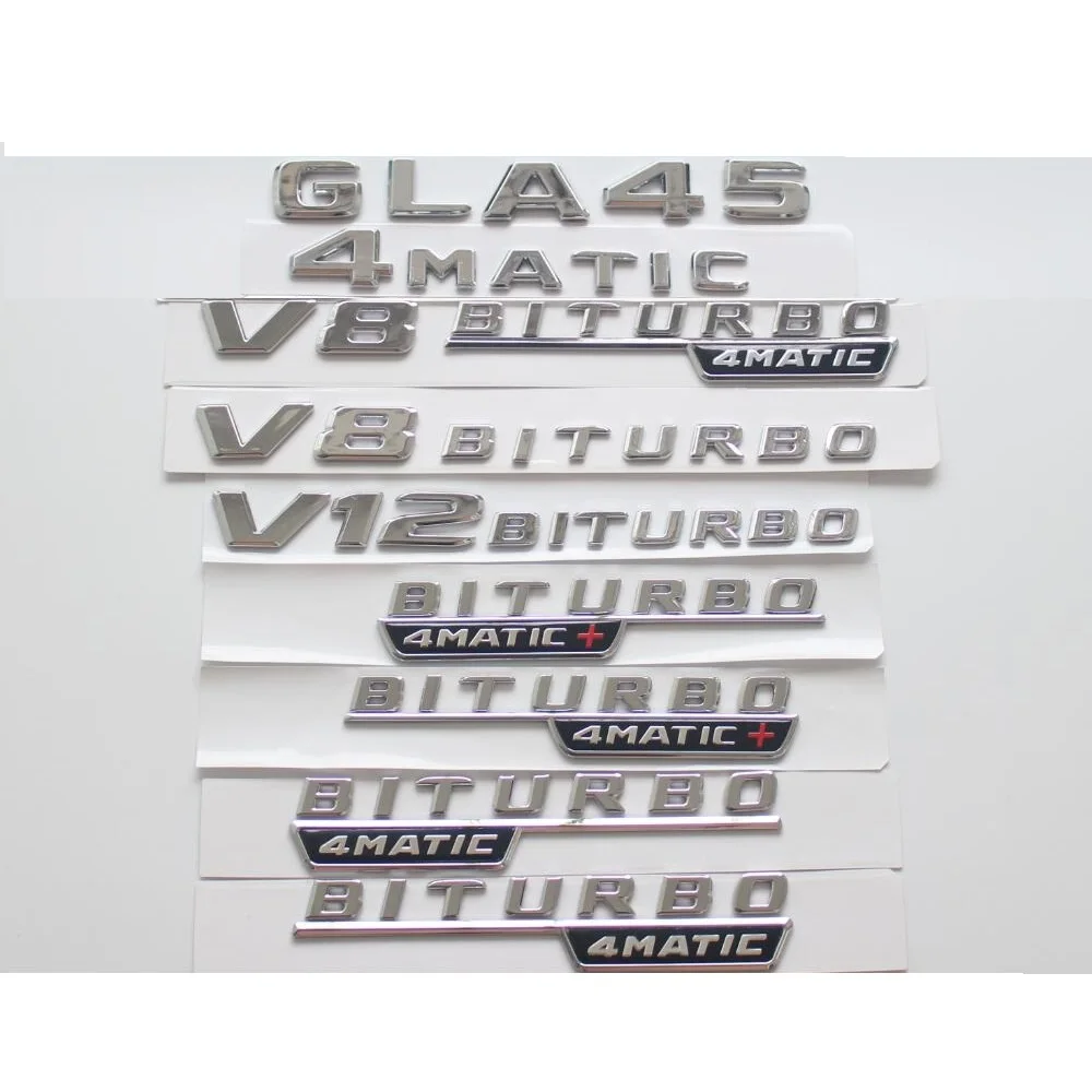 

New Chrome ABS Rear Trunk Letters Badge Badges Emblem Emblems Sticker for Mercedes Benz GLA Class GLA45 AMG 2017