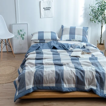 

100%Cotton Air conditioning Summer Quilt Bed spread blanket Bed cover set Mattress topper Pillowcase couvre lit colcha de cama