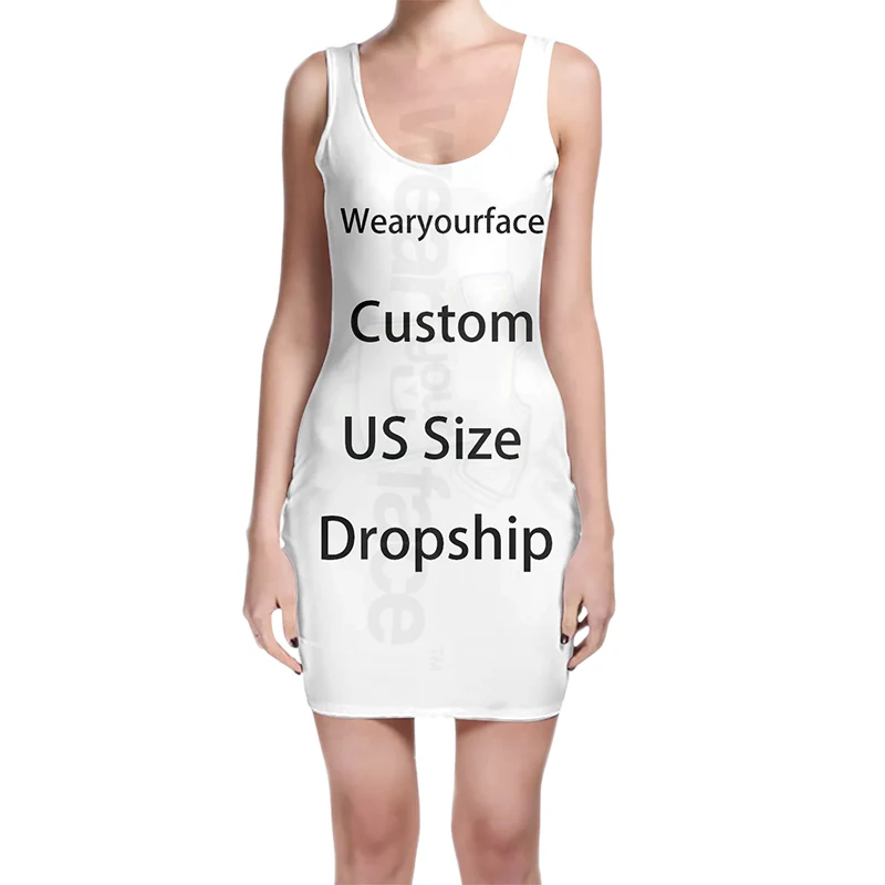 

Custom Dropship US Size 3D All Over Printed Sexy Club Hip Hop Tank Summer Street Style Tops Dress Women