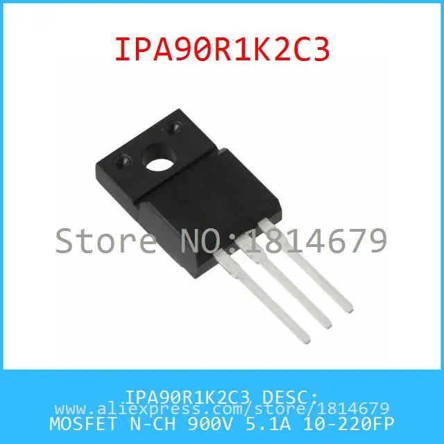 Бесплатная Доставка 1 Шт./лот IPA90R1K2C3 MOSFET N-CH 900 В 5.1A 10-220FP IPA90 90R |