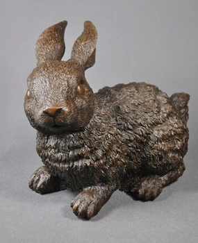 

Copper decoration Fine Buddha Brass Bronze statue of Pure Money Rabbit Chinese Zodiac Feng Shui Lucky Chinese for the Home