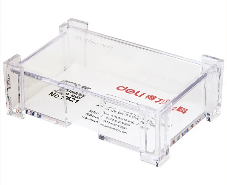 

Card Storage Office Equipment Supply plastic with metal card case 1layers Desk Business Card Holder ODF001 Stand Display