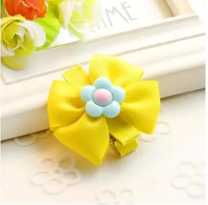 Yellow Flower Платье для маленьких девочек заколки для волос в форме бантиков для девочек головы, аксессуары, малоенькая прогулочная коляска заколка для волос головные уборы для девушек Детские Симпатичные шпильки для сверкающий зажим для детей - Цвет: Yellow Flower