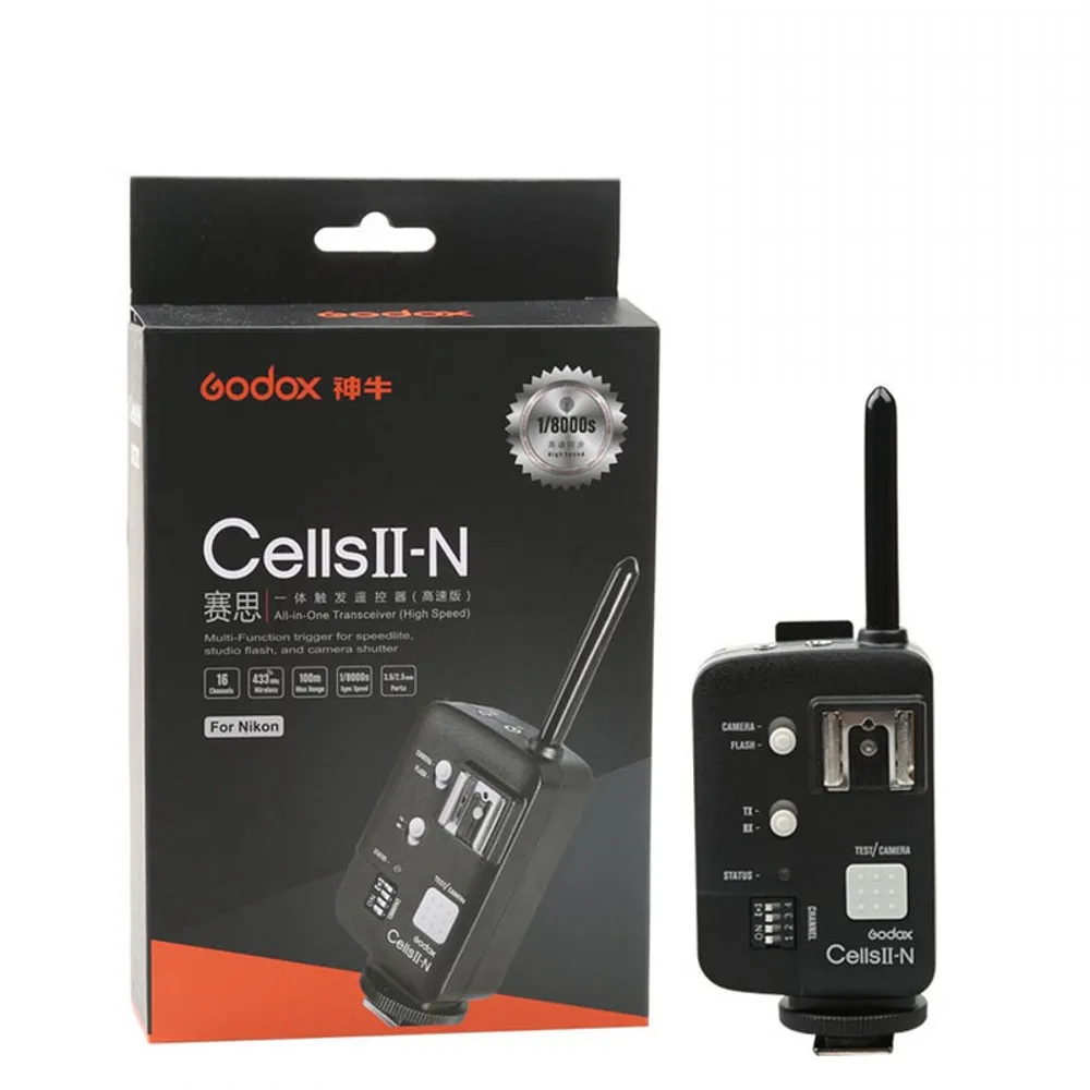 

Godox Cell Wireless Sync Speed 1/8000s Multi-Function Flash Trigger High-Speed All-in-One Transceiver for Nikon DSLR Camera