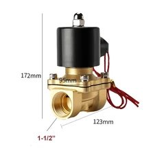 Постоянный ток 1-1/" bsp латунный нормально закрытый Соленоидный клапан 24 В
