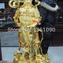Xd 00833 Китай славится Бронза Медь Окрашены Позолотить Уитфилд WeiTuo Вэй Tuo Статуя Воина