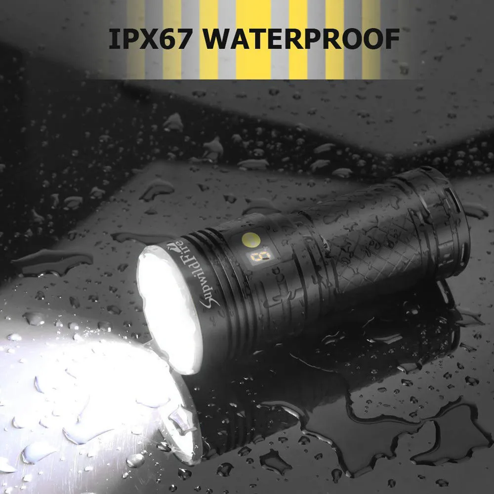 

New High Quality SupwildFire 7 x XM-L T6 LED Power Digital Display Hunting Flashligt Drop Shipping