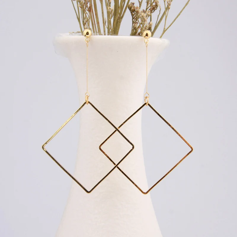 Geometric Square Stud Earrings (6)