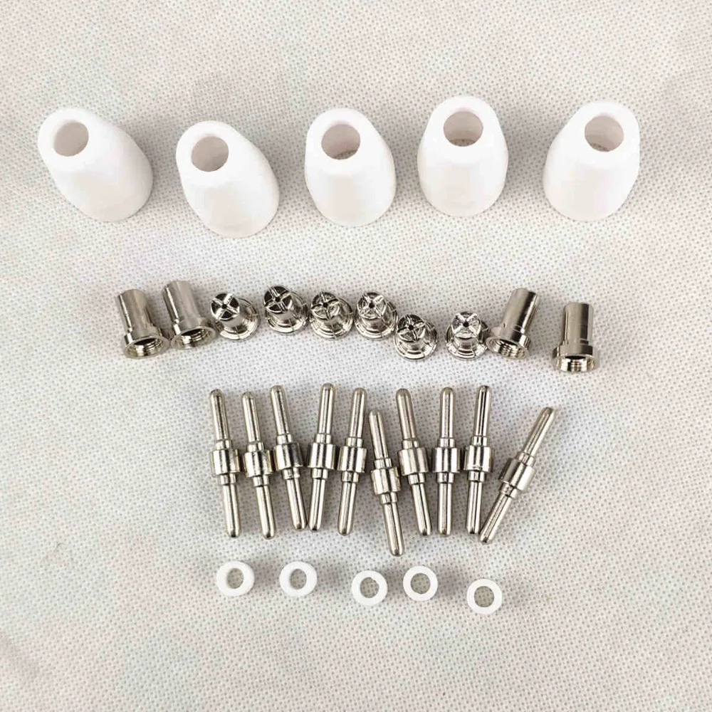 30pcs Plasma Cutting Torch Consumable Cutting Extended Long Shield Cup Swirl Baffle 40A PT31 Plasma Torch Tip Electrode Nozzle 30pcs Plasma Cutting Torch Consumable Cutting Extended Long Shield Cup Swirl Baffle 40A PT31 Plasma Torch Tip Electrode Nozzle