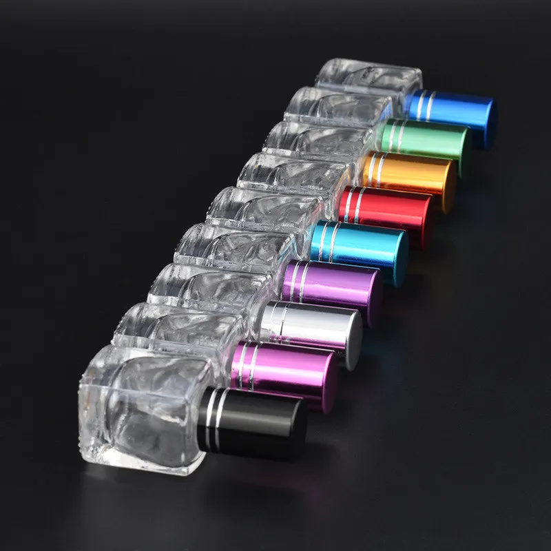 5ml Empty Stainless Steel Metal Roll On Bottles 5cc Transparent Glass