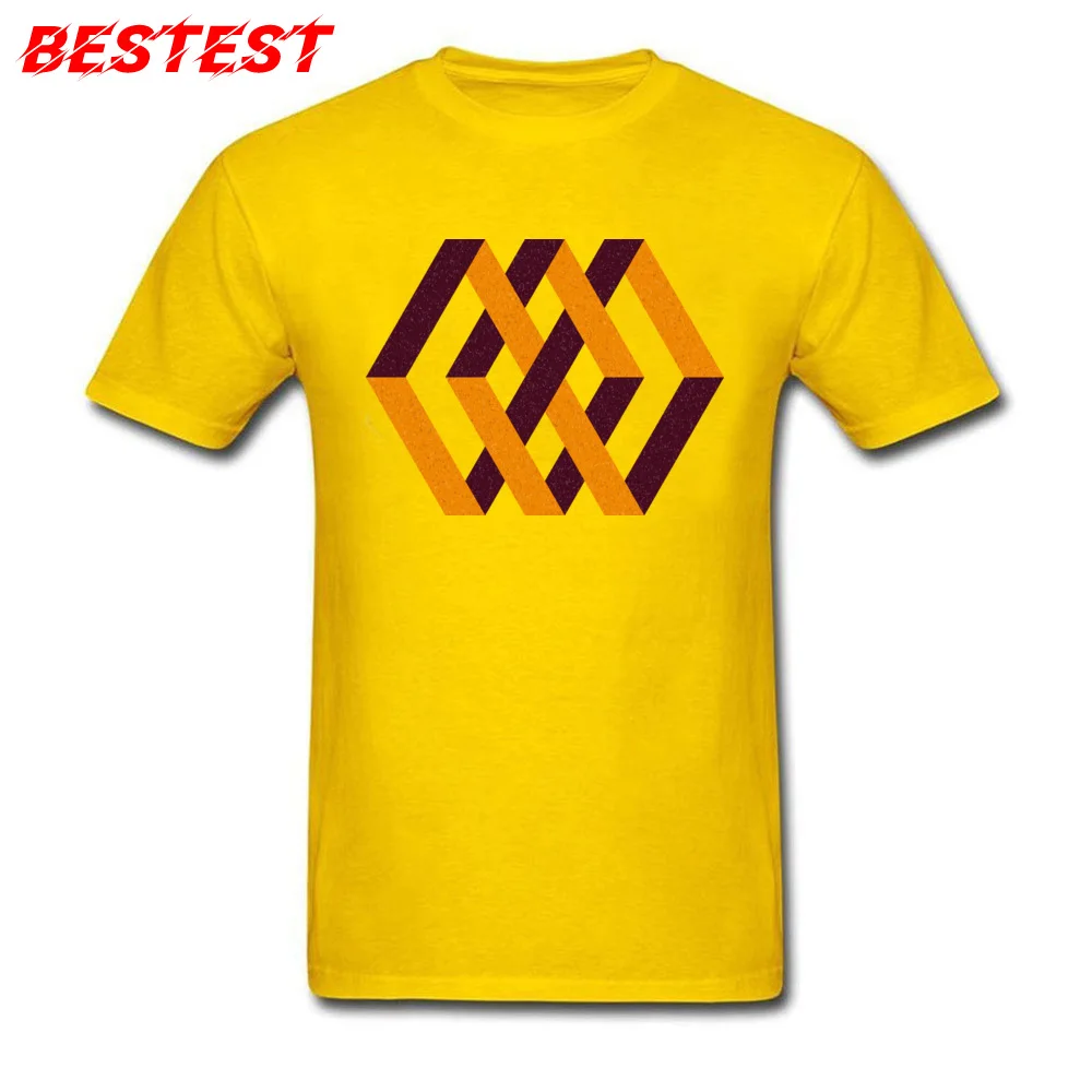 Abstract design Cotton Tops Shirt for Men cosie Tshirts Printed On 2018 Discount Round Collar Tee Shirt Short Sleeve Abstract design yellow