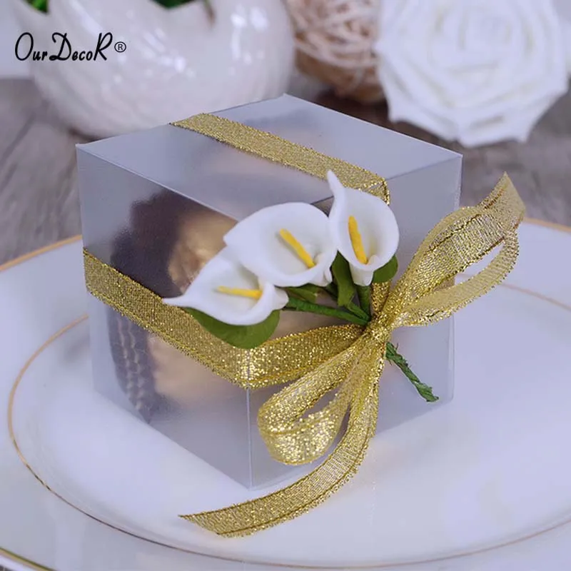 

100 Pieces Scrub square PVC Birthday Gift Box Wedding Favor Holder Chocolate Candy Boxes Event 5x5x5cm Free Ship