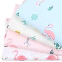 Nanchuang 4 шт./лот Фламинго печати Хлопок Twill Ткань Лоскутная Ткань для DIY Швейные и стежки сумки материал для скрапбукинга 20x25 см