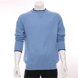 100% козья кашемир Oneck вязать мужчины модные тонкий пуловер свитер H-прямые контраст цвета края S/2XL