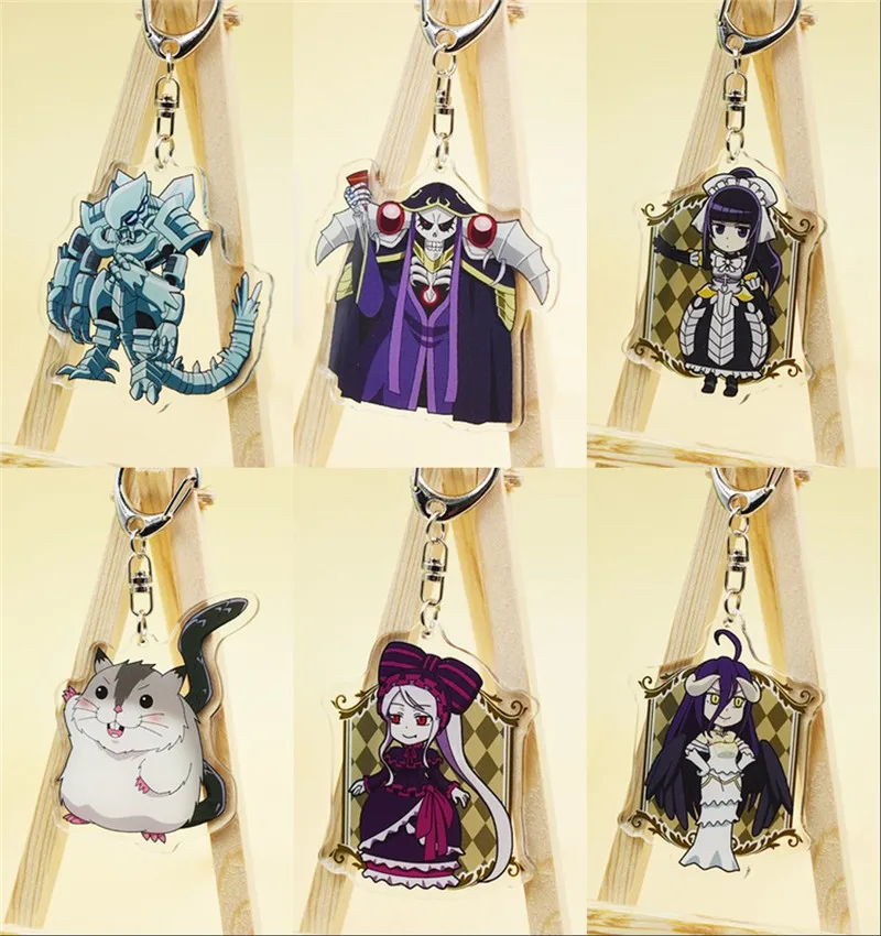 

Anime Overlord Momonga Albedo Hamusuke Narberal Gamma Keychain Keyring Toy Halloween Cosplay Keyring Christmas Gift