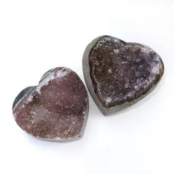

Beautiful Ornament Natural Agate Geode Heart Shape Crystal Cluster For Sale MJP
