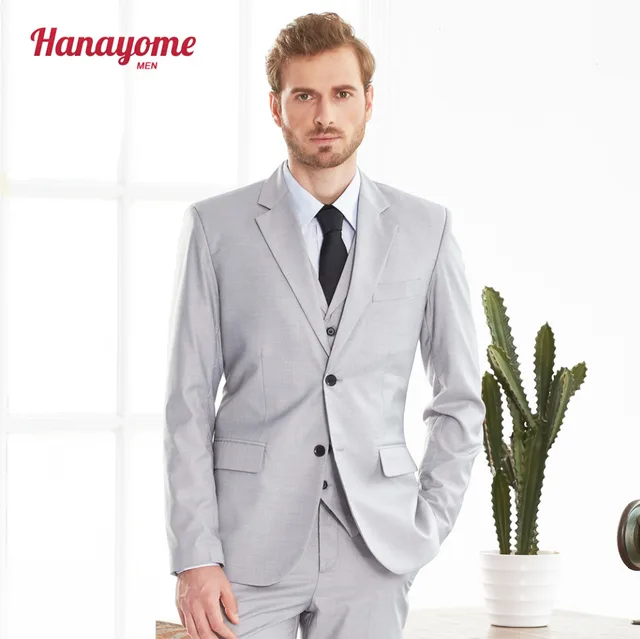 Hanayome Mens 3 Piece Grey Suit Jackets Vest Pants Suits 2018 Hanayome Mens 3 Piece Grey Suit Jackets Vest Pants Suits 2018 Formal