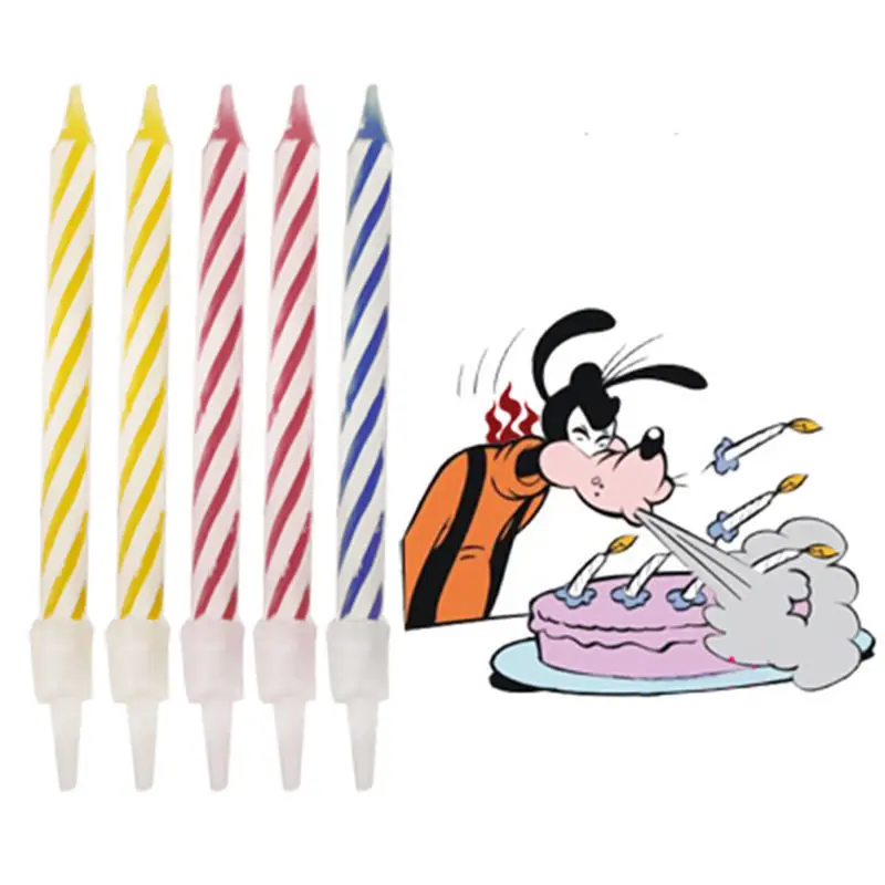 10 шт./кор. магический трюк, незадуваемые свечи, торт на день рождения, вечерние, дующие свечи, непростые, капризные принадлежности, искра, фуминг, парафин