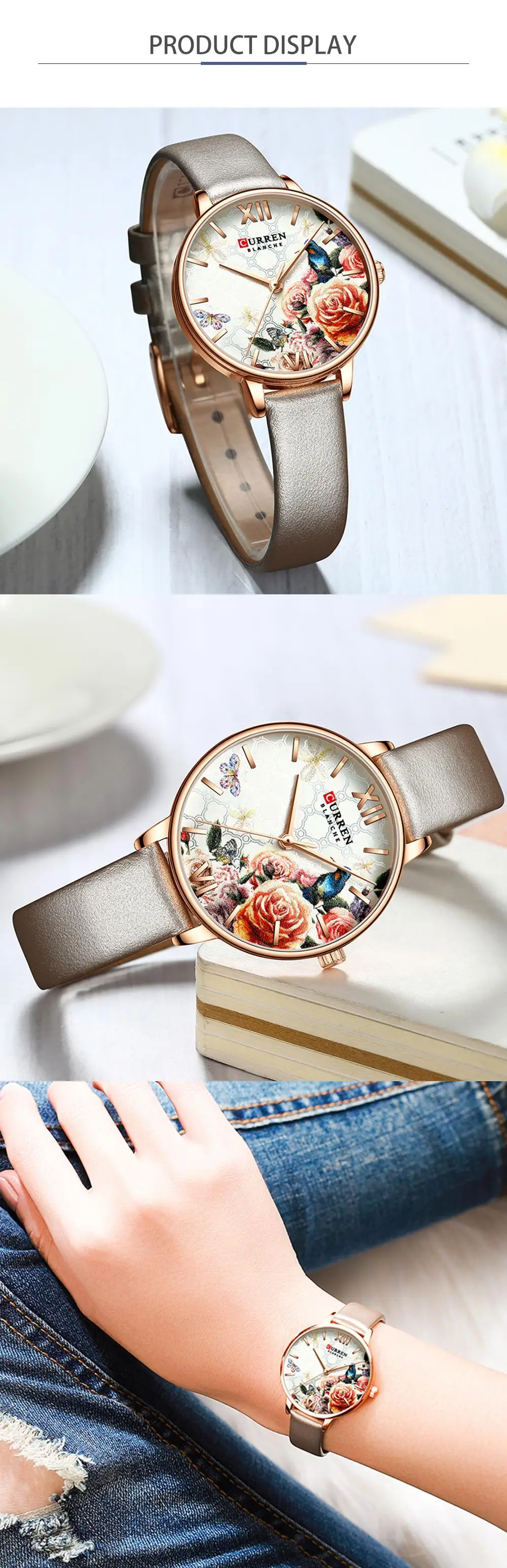 Женские наручные часы Curren, новые модные дизайнерские женские часы, повседневные Элегантные Женские кварцевые наручные часы с браслетом из нержавеющей стали