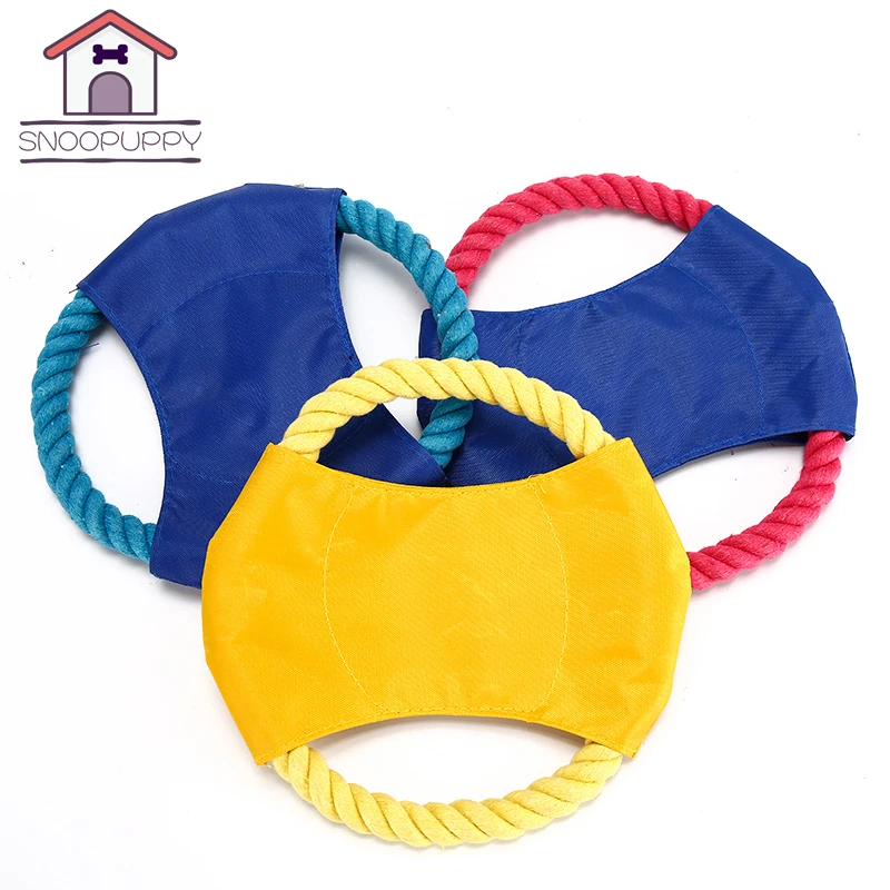 Dog Toys Durable Cotton Ropes Dog Pet Interactive Toy Flying Discs Toy  For Dog Training Bite Pet Toys For Dog Chew  XF0021