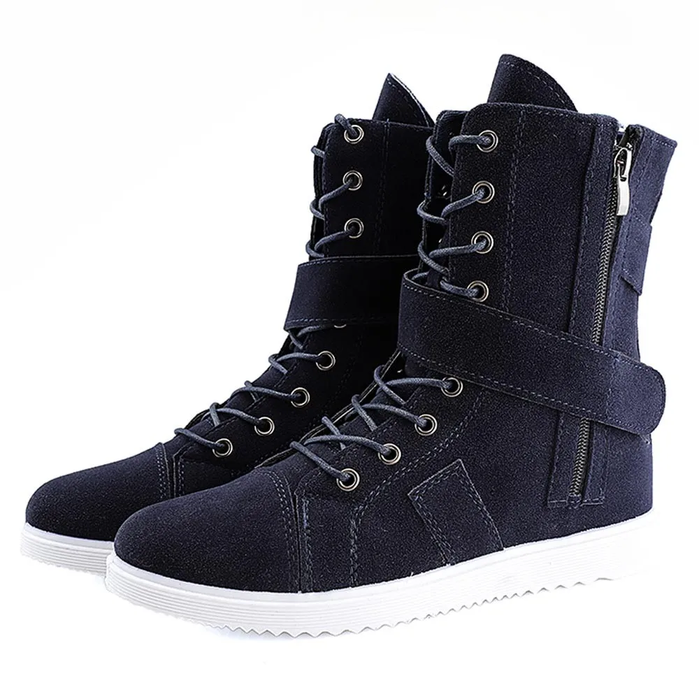 SAGACE/ г. Осенне-зимние мужские ботинки английские ботинки сохраняющие тепло мужские военные ботинки высокие рабочие ботинки мужской размера плюс 39-45 - Цвет: Dark Blue