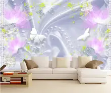 Dream silk beautiful silk dream flower TV background wall painting modern wallpaper for living room Dream silk beautiful silk dream flower TV background wall painting modern wallpaper for living room