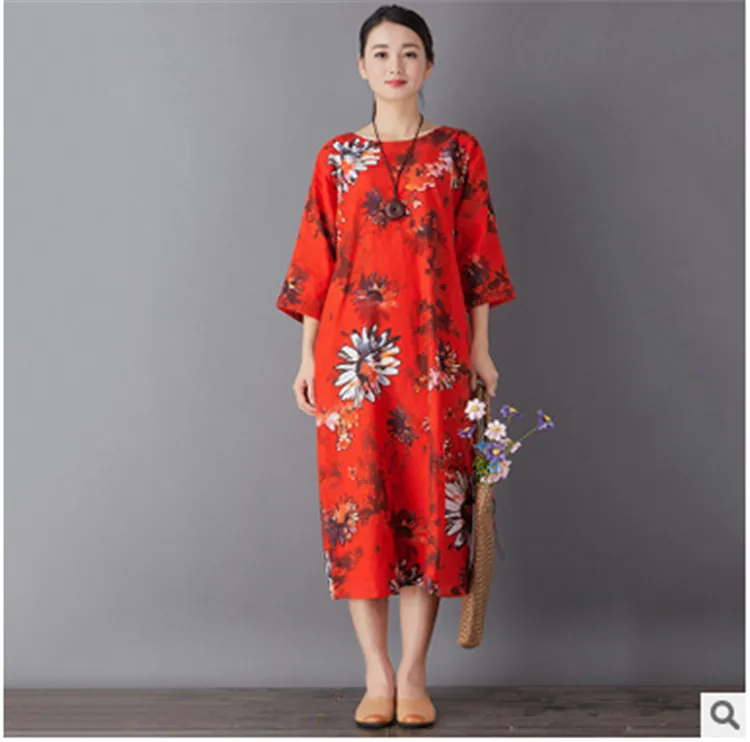 

Autumn new retro loose dress