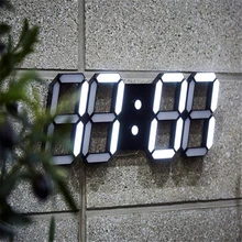 LED Rectangular 3D Digital Clock Table Alarm Watch 24 or 12 Hour Display Home Wall Decoration Clock