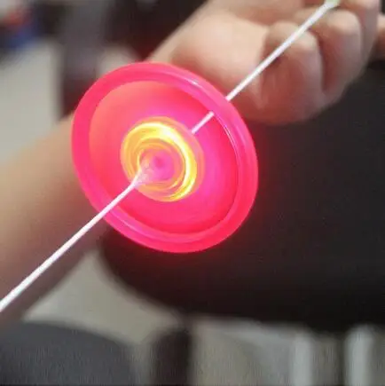 5pcs Basket Luminous Hand Pull Luminous Flashing Rope Flywheel Toy Led Light Up Toy Novelty Children Flywheel Flash Gyro Gift 2