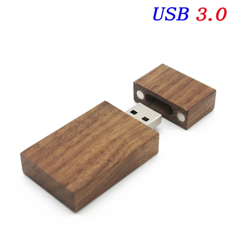 JASTER USB 3,0(более 10 шт. бесплатный логотип) Деревянный usb+ коробка usb флэш-накопитель карта памяти 4 Гб/6 ГБ свадебные подарки u диск 10,10*10,5 мм - Цвет: Walnut wood