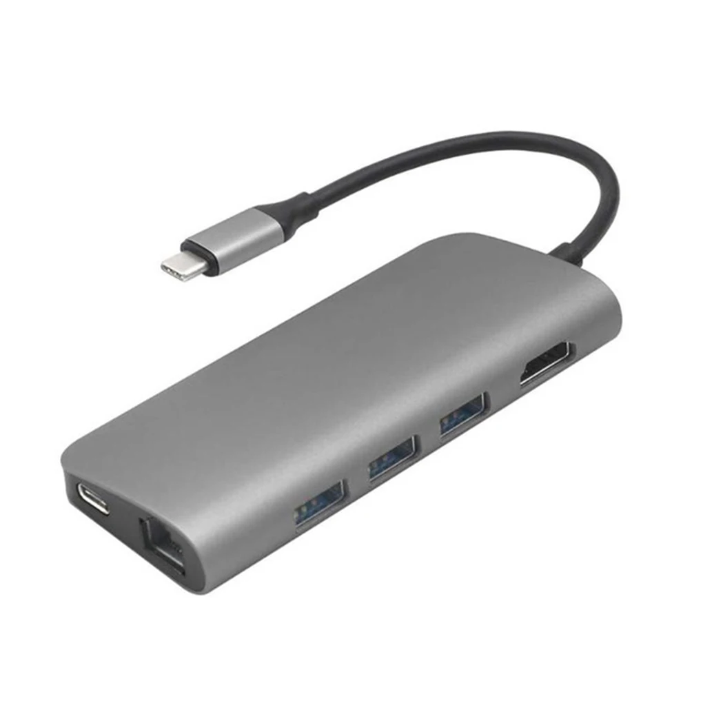 Адаптер type-c USB HD RJ45 порт конвертер карта памяти расширение высокоскоростной передачи USB3.0 концентратор 8 в 1
