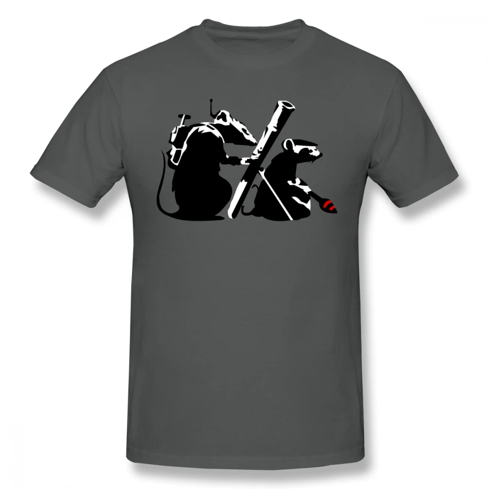 

Bansky T Shirt Banksy War On Art Rats T-Shirt Men Cotton Tee Shirt Cute Graphic Short Sleeves Plus size Classic Tshirt