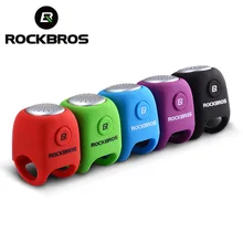 ROCKBROS Silica Gel Electric Bicycle Bell Cycling Bells 110 DB Bicycle Horn Rainproof MTB Handlebar Bell Ultralight Bike Ring